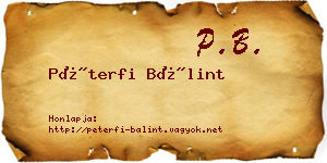 Péterfi Bálint névjegykártya