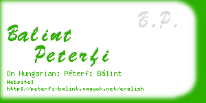 balint peterfi business card